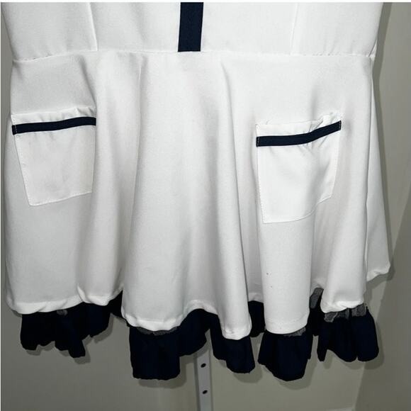 Underwraps Nightingale Nurse Costume Dress White w/ Navy Trim Size M (AS IS) - Picture 11 of 17